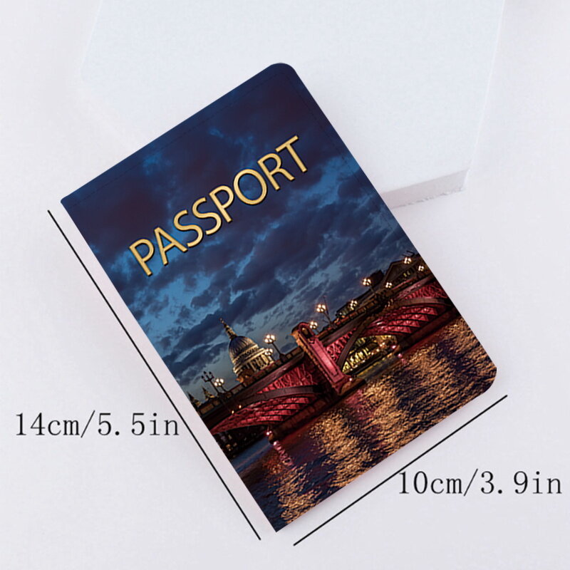 Akcesoria podróżne okładka na paszport zobacz drukowane serie przenośna mapa na pokład kopertówka list kobiety Pu skórzany adres dowód tożsamości Holder