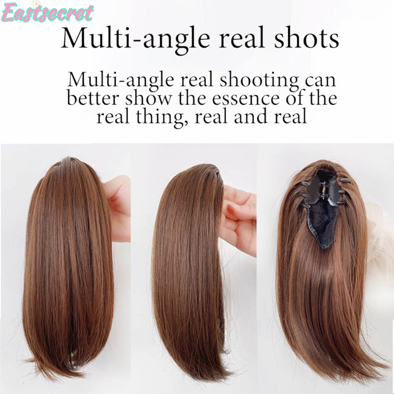 Synthetic Short Straight Ponytail small gripping clip in Hair Extensions slightly warped Pony-Tail Fake Hair Hairpiece For Women
