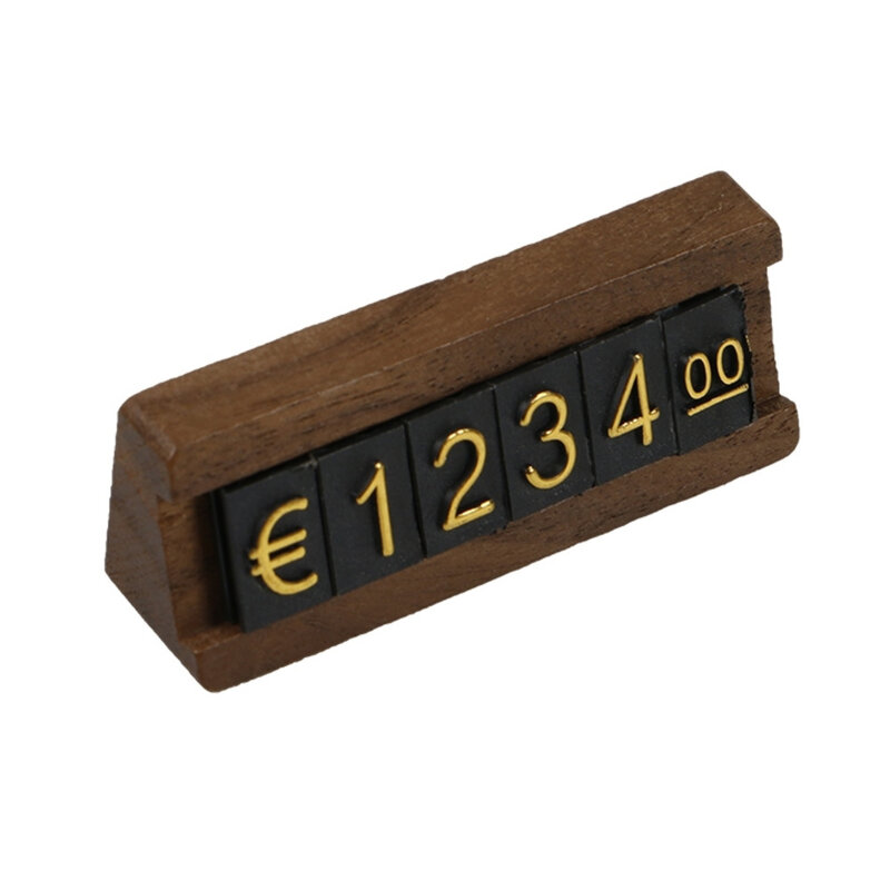 Kit de marco básico de madera con Base de madera, indicador ajustable, cubo combinado, carta, etiqueta de precio, pantalla de etiqueta