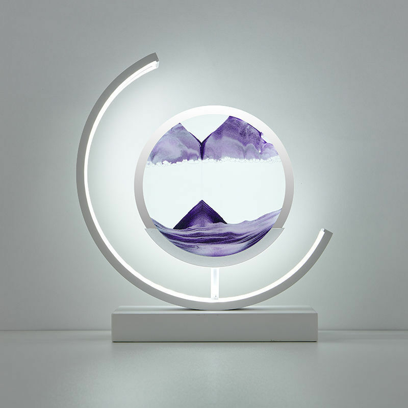 Настольная лампа в форме Луны, светильник в виде зыбучего песка с дистанционным управлением, 3D естественный пейзаж, картина с текучим песком, движущиеся песочные часы, настольная лампа