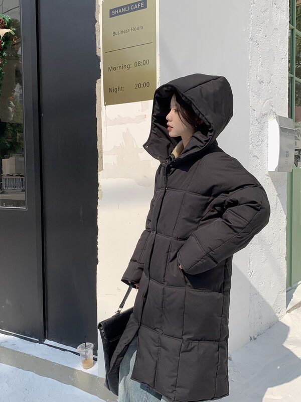 Cappotto lungo oversize donna piumino invernale in cotone femminile cappotto imbottito moda coreana donna cappotti Casual spessi e caldi con cerniera