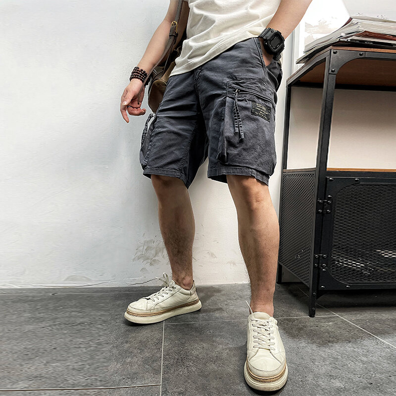 Männer 2022 Sommer Marke Neue Casual Vintage Klassische Taschen Camouflage Cargo-Shorts Männer Outwear Mode Twill Baumwolle Shorts Männer