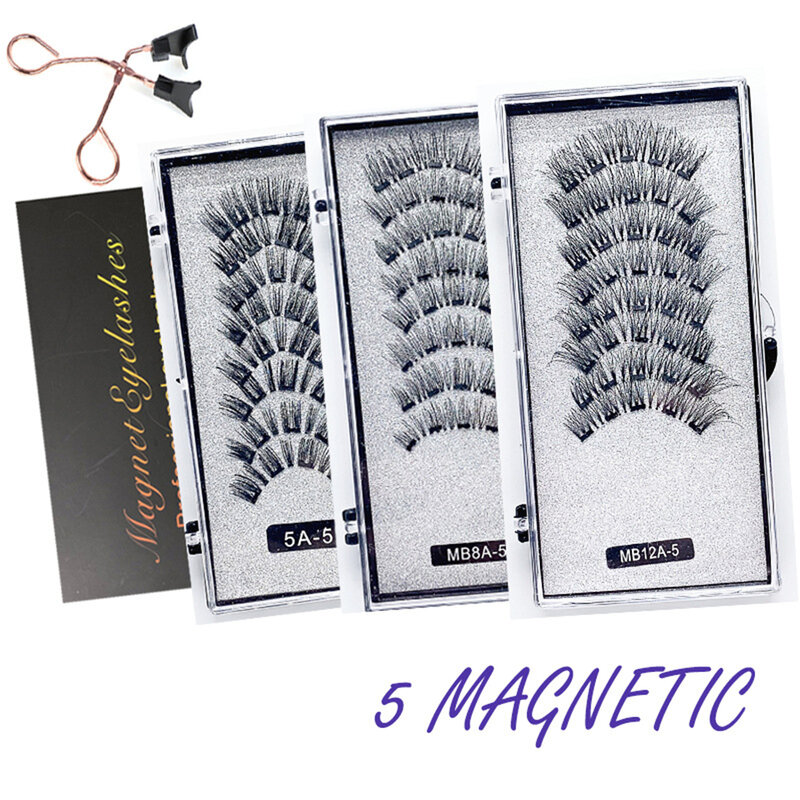 Magnete Magnetische Wimpern 3D Faux Nerz Wimpern Flauschigen Weichen Wispy Natürliche lange Falsche Wimpern Augen Make-Up Werkzeuge