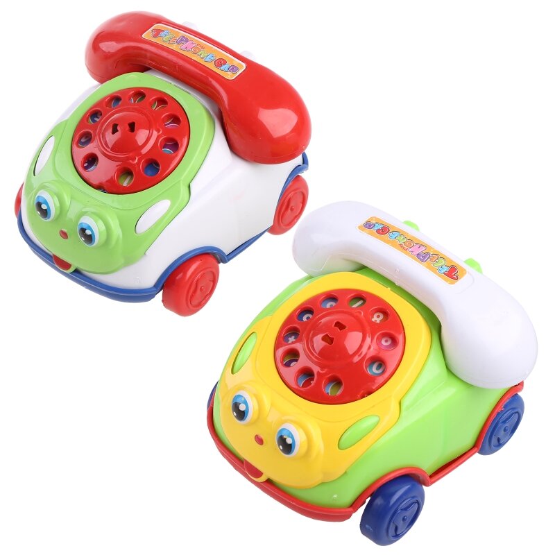 Brinquedo interativo telefone musical para bebê, telefone interativo desenho animado, presente elétrico para crianças