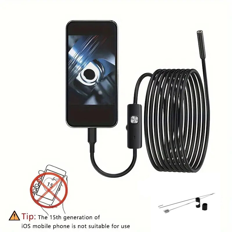 Telecamera per endoscopio per auto iPhone endoscopica impermeabile 8 led periscopio ispezione motore automobilistico iPhone