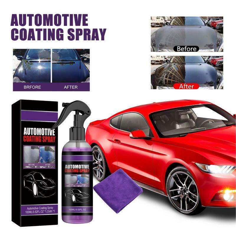 Spray d'agent de revêtement 3 en 1 pour voitures, peinture de véhicule, protection, brillance, hydrophobe, céramique, 100ml