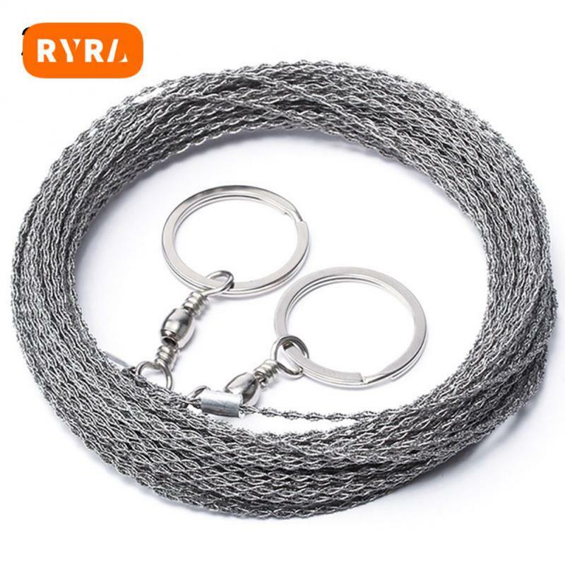 1- Outdoor Manual Hand Steel Wire Saw Hand Chain Saw Cutter Portable Outdoor Travel Camping Emergency Gear Survival Tools