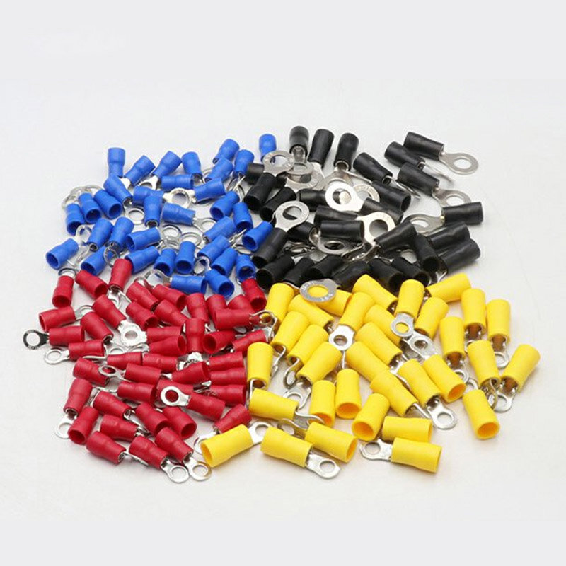 10pcs 0.5-6mm2 RV Series Connecting Terminal O-type Cable Shoes Electric Connector 4-Colors RV1.25-4 RV2-3 RV2-4 RV3.5-4 RV5.5-4