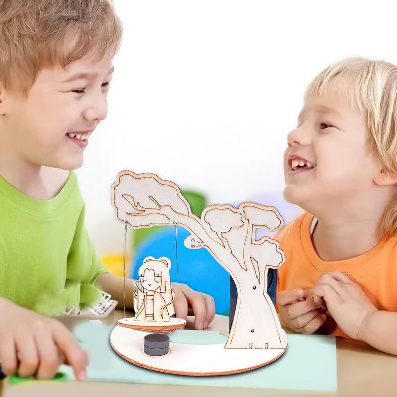 Stem giocattolo fai da te modello altalena giocattolo In legno scienza giocattolo educativo altalena magnetica fatta a mano per scopi educativi In aula