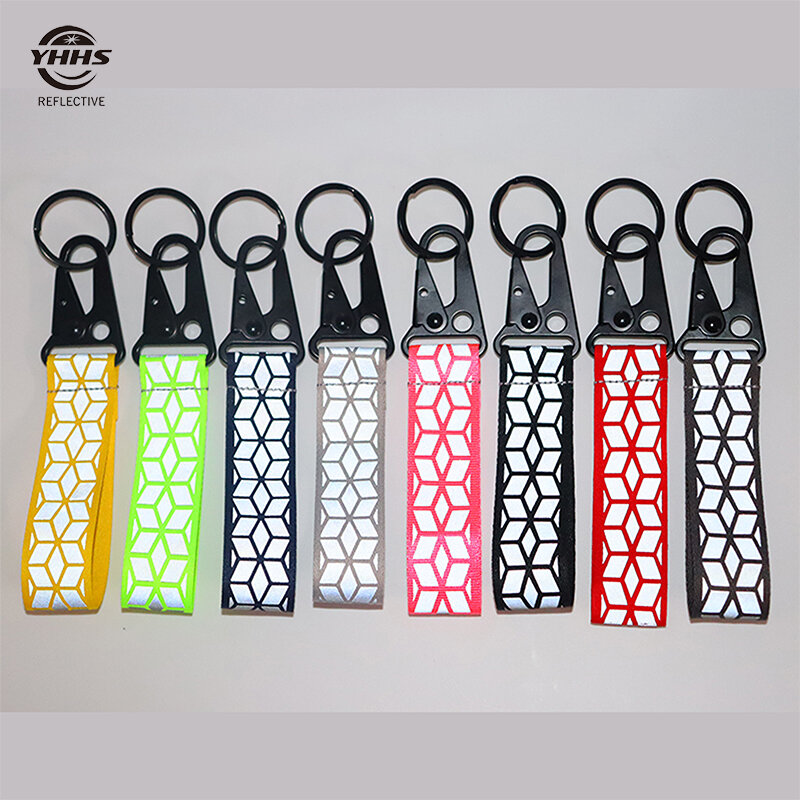 High Visibility Reflective Keychains Traffic Safety Marker Reflector Pendant For Night Cycling Bag Accessories Car Keyrings 10cm