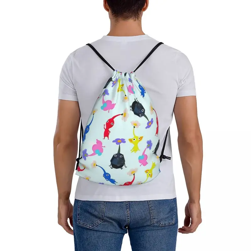 Pikmin Backpacks Casual Portable Drawstring Bags Drawstring Bundle Pocket Sports Bag Book Bags For Travel School