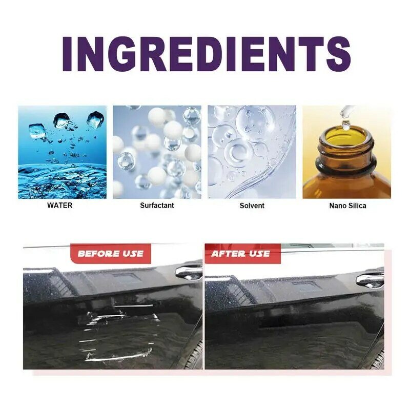 Spray de revestimento hidrofóbico para carro, Revestimento rápido cerâmico, Spray polonês, Lavagem sem água, 100ml