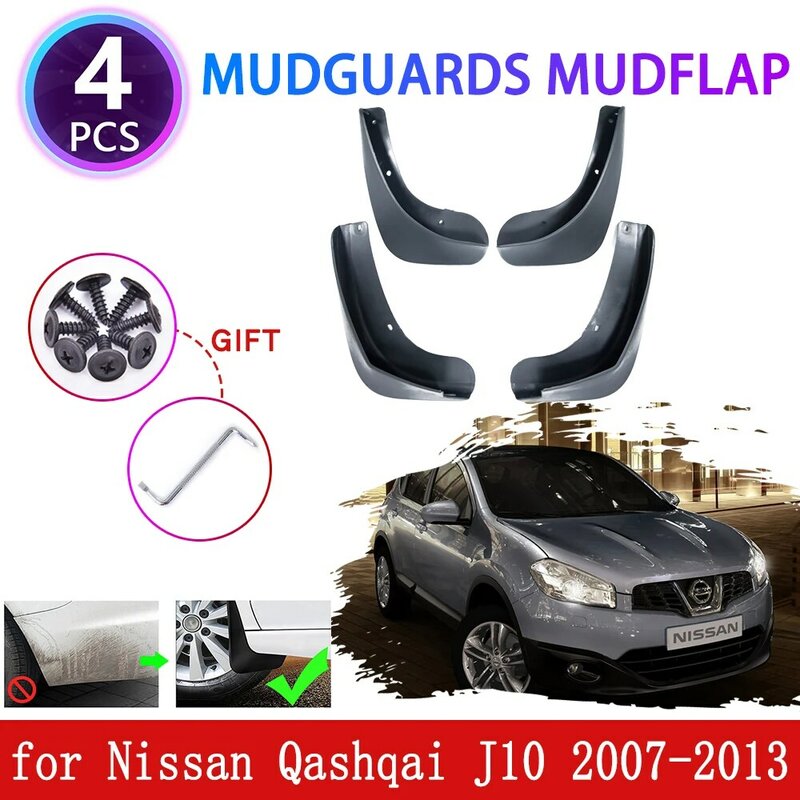 Voor Nissan Qashqai J10 2007 2008 2009 2010 2011 2012 2013 Spatborden Spatlappen Spatbord Mud Flap Splash Guards Bescherm Accessoires