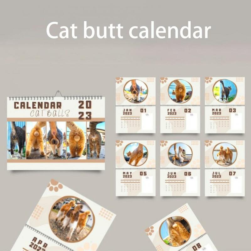 Calendario de culo de gato, práctico diseño de bobina, impresión clara, Año Escolar 2023, para el hogar