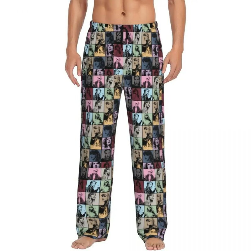 Pantalon de pyjama Taylor Swift pour hommes, imprimé personnalisé, chanteur américain, bas de vêtements de nuit avec poches