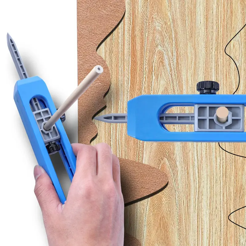 Profile Scribing Ruler Contour Gauge With Lock Adjustable Locking Precise Woodworking Measuring Gauge Measurement Tool 2 Pencils