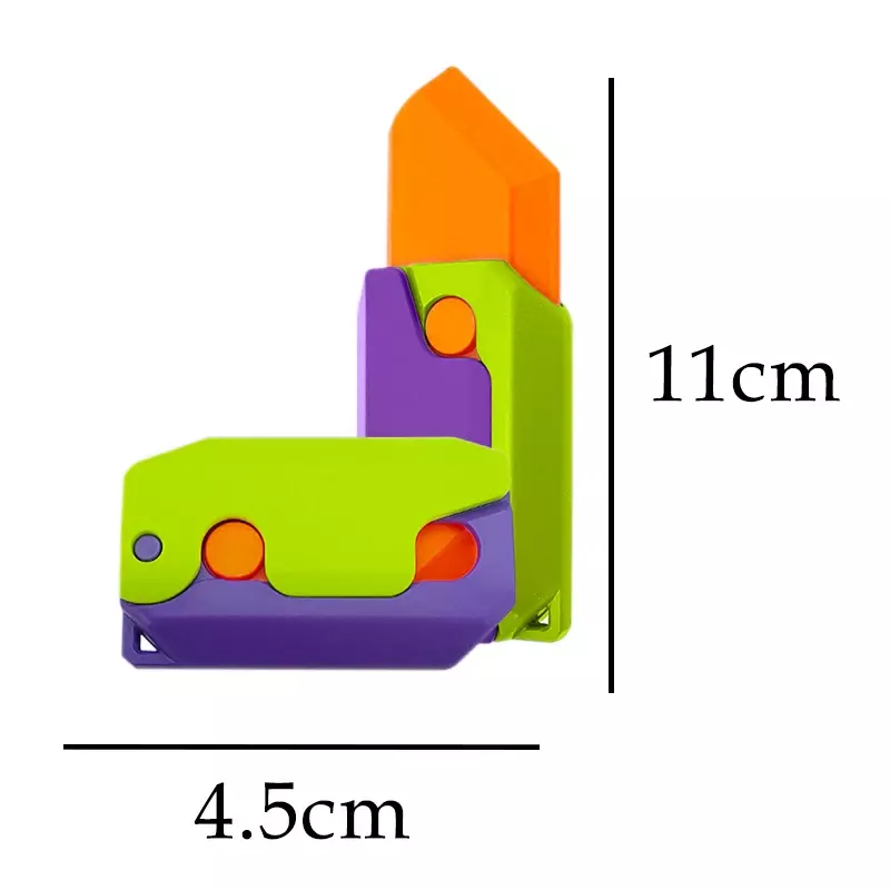 3D Carrot Gravity Knife Fidget Toys Children Decompression Push Card Small Toy 3D Printing Plastic Carrot Knife Dropshipping