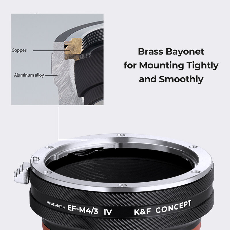 K&F Concept EF-M43 Canon EOS EF Mount Lens to M4/3 M43 Camera Adapter Ring for Micro 4/3 M43 MFT System Olympus Camera