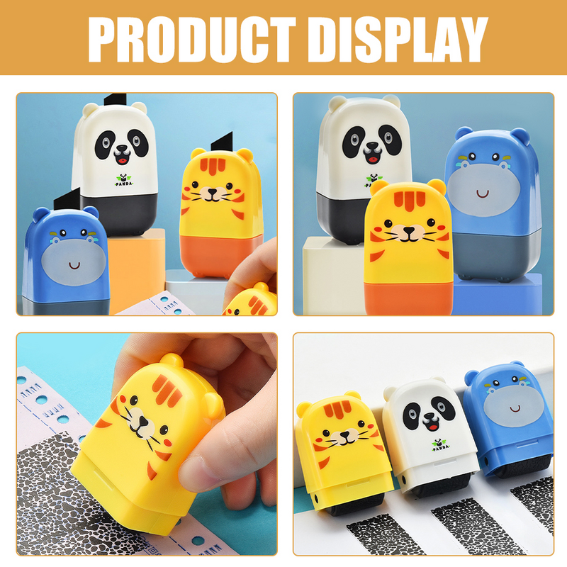 3pcs Secret Seal Roller Household Stamp Roller Confidential Stamp Privacy Protection Stamp