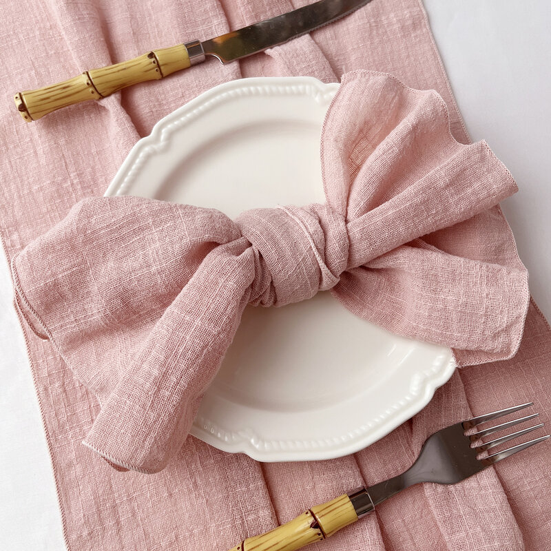 Set of6 Cotton Cloth Napkins Gauze 30x30cm Fabric for Wedding Decor Everyday Use Dinner Tea Towel Table Village Christmas Napkin