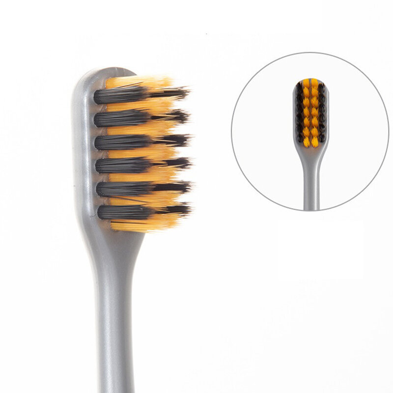 Sikat gigi arang bambu emas, kelas atas untuk pria dan wanita dewasa Pasangan Keluarga sikat gigi kepala kecil sikat gigi lembut