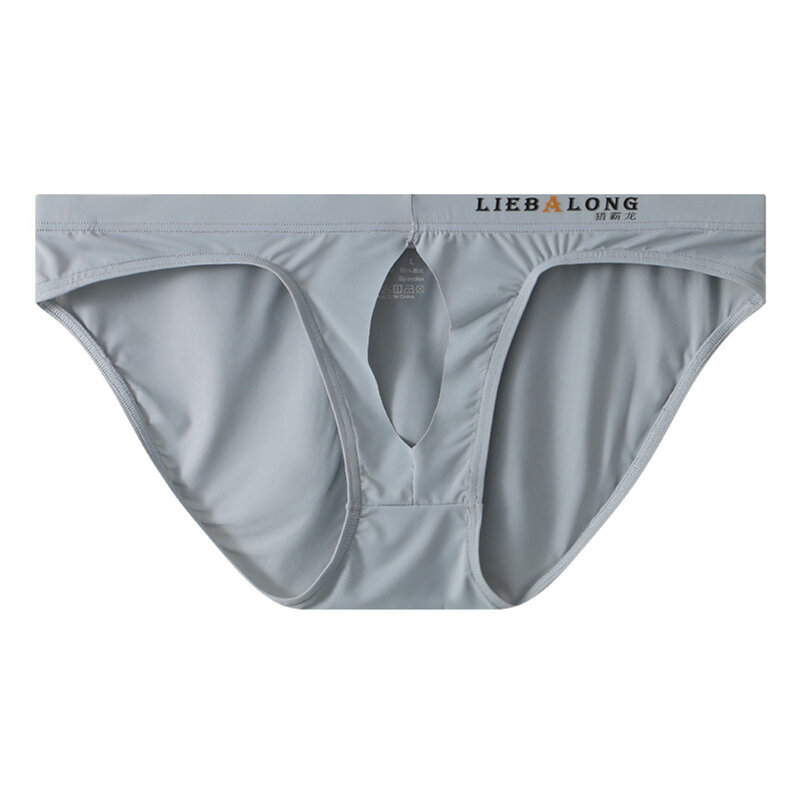 กางเกงในบิกินี่เปิดรูด้านหน้าของผู้ชายเซ็กซี่ชุดชั้นในผ้าไหมน้ำแข็งกางเกงในเปิดเป้าจีสตริงเปิดช่อง