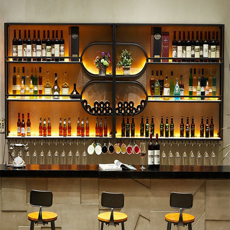 Armário moderno do vinho para restaurantes, barra de garrafa do uísque, armazenamento do restaurante, muble de canto do cocktail, mobília da casa