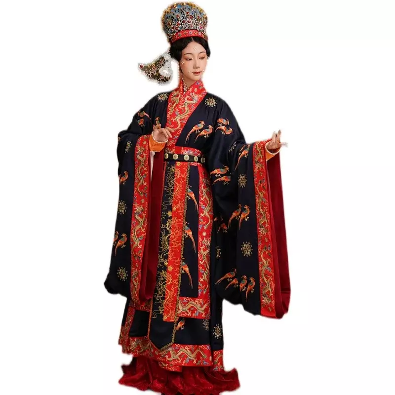 Personalizza abito da sposa tradizionale cinese donna Hanfu ricamo uccello regina della cina Song Dynasty Costume da principessa estetico