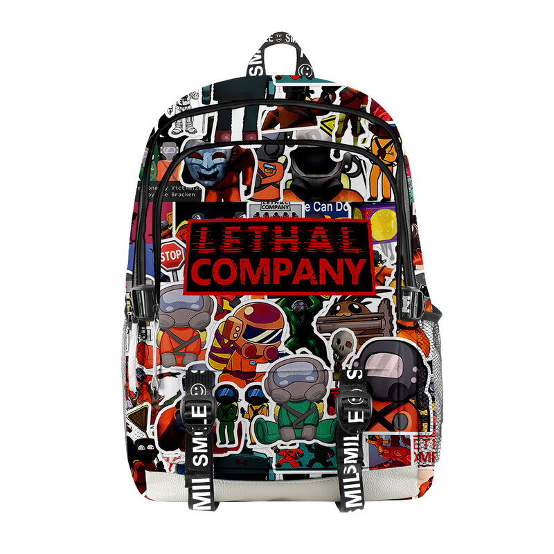 Lethal Company Merch Zipper School Backpack, Sac à dos unique, Sac de voyage décontracté, Oxford Grill, 2024
