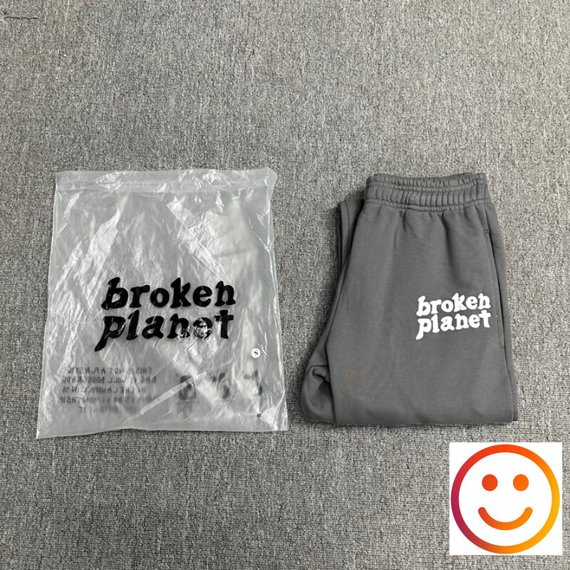 Foam Print Logo Broken Planet Track Pants  Men Women High Quality Cotton Clothes Streetwear Casual Jogger Trousers Sweatpants
