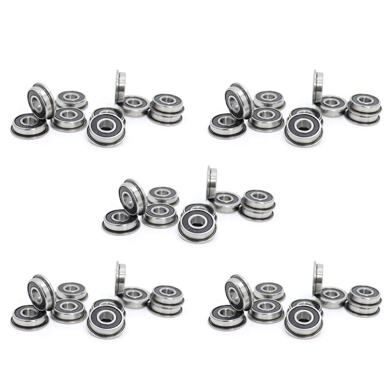 50Pcs F695-2RS Bearing 5X13x4mm Flanged Miniature Deep Groove Ball Bearings F695RS For VORON Mobius 2/3 3D Printer