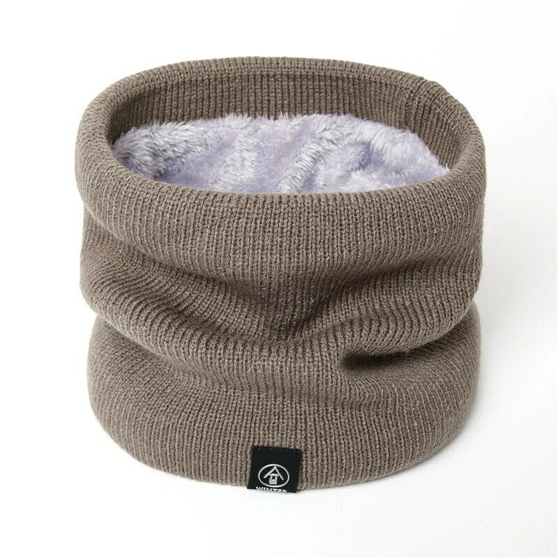 Winter Plush Muffler Fashion Solid Color Men Women Cold-proof Scarf Knitting Neck Cover Outdoors Warm Cycling Scarf