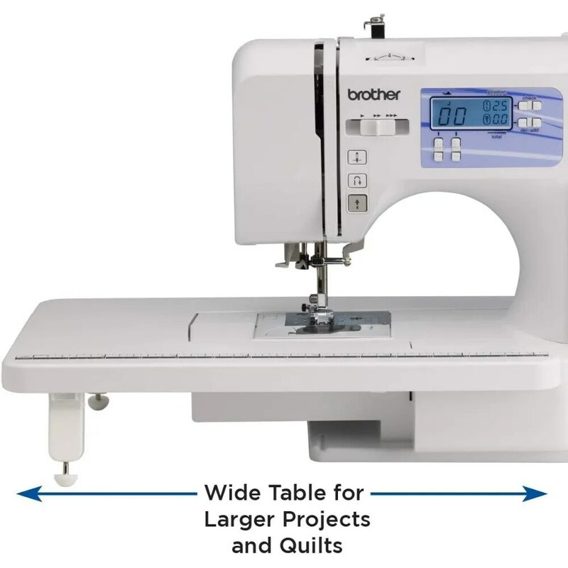 Máquina de costura e estofando, pontos embutidos, display LCD, 8 incluídos, HC1850, 185 pés