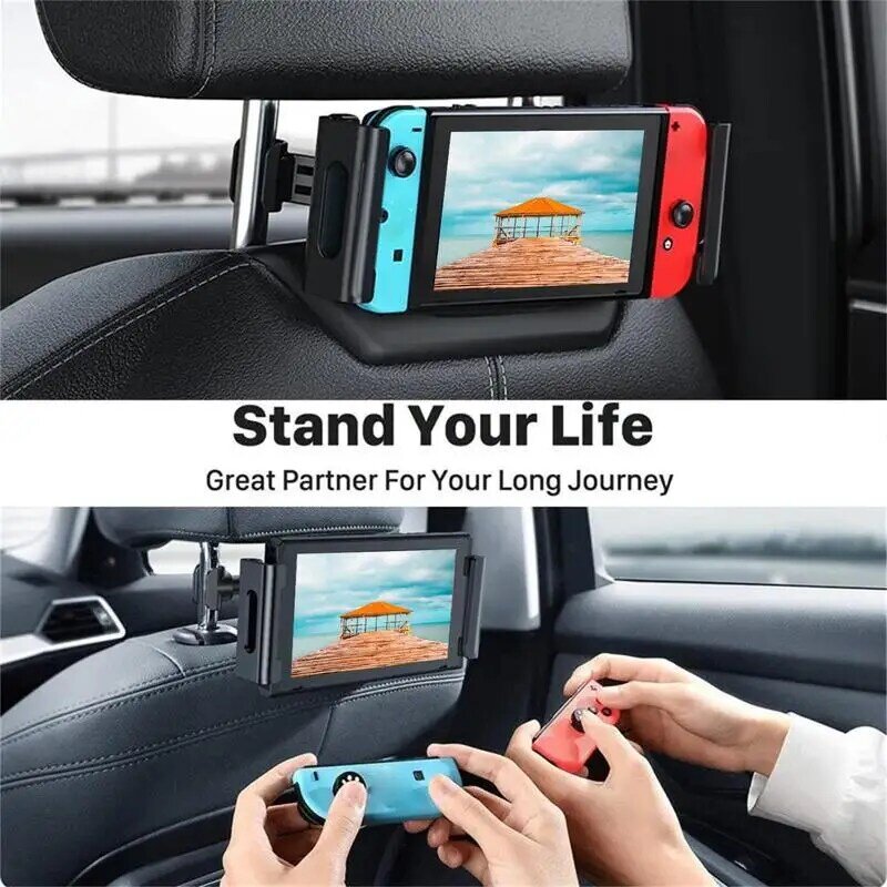 Car Tablet Holder 360-degree Rotation Vehicle Phone Stand Adjustable Auto Backseat Cell Phone Holder Car Headrest Accessories