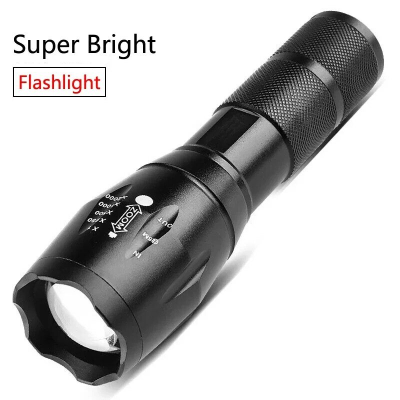 Outdoor Hiking Flashlight LED COB Light Zoom Focus Mini Led Flashlight Torch Lamp Lantern 500Lumen Adjustable Penlight Waterproo