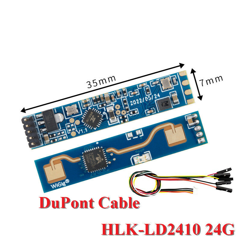 HLK-LD2410 24G FMCW 24GHz Smart Human Presence Sensing Radar Module LD2410  Millimeter Wave Motion Switch Sensor 5pin Cable