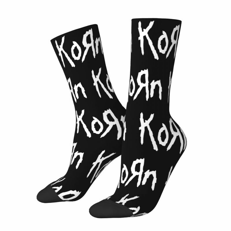 Homens e mulheres Korn Band Crew Socks, Hip-hop Crew Socks, Nu Metal Merch, macio, presentes maravilhosos