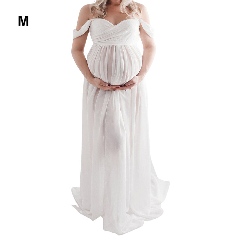 Sukienka do fotografii ciążowej Suknia z przodu Strój do sesji zdjęciowej ciążowej