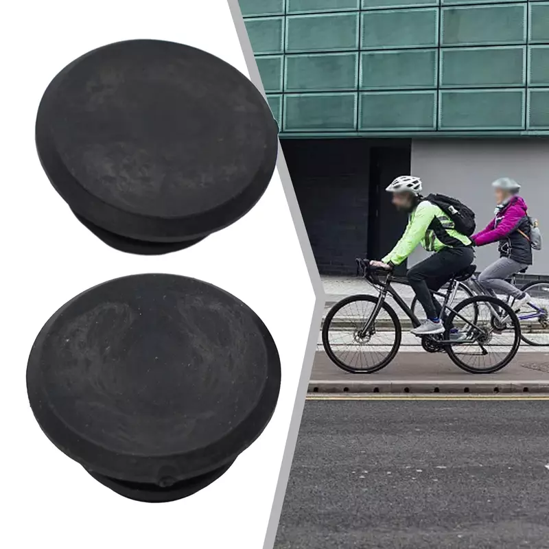 Plástico preto Bike Handlebar Cap, Handlebar Grip Cover, End Plug, MTB Acessórios de bicicleta, alta qualidade, 1 par