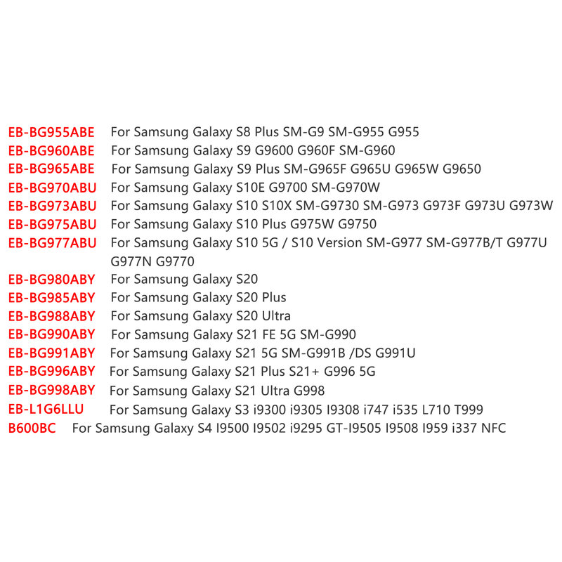 XDOU New EB-BG973ABU EB-BG975ABU EB-BG980ABY Battery For Samsung Galaxy S3 S4 S8 S9 S10 S10X S10E S20 S21 FE Version Plus Ultra