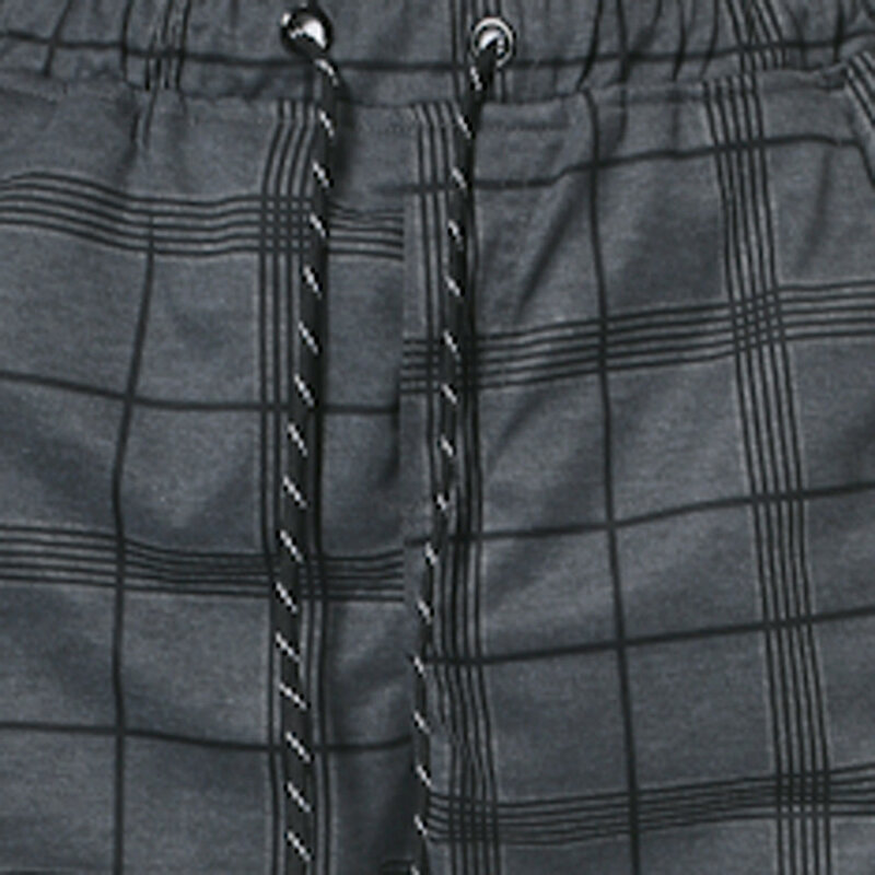 Pantalones elásticos de trabajo a cuadros para hombre, pantalón informal, ajustado, grueso, gris y azul, moda de negocios, primavera y otoño, 2024