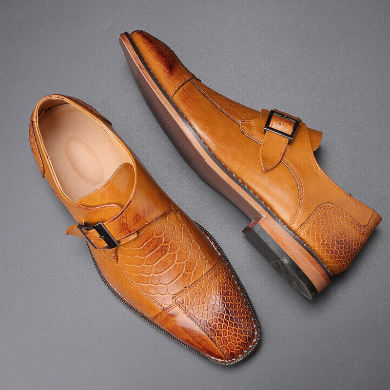 Sapatos de couro paty estilo britânico para homens, cavalheiros flats, Oxfords formais, casamento