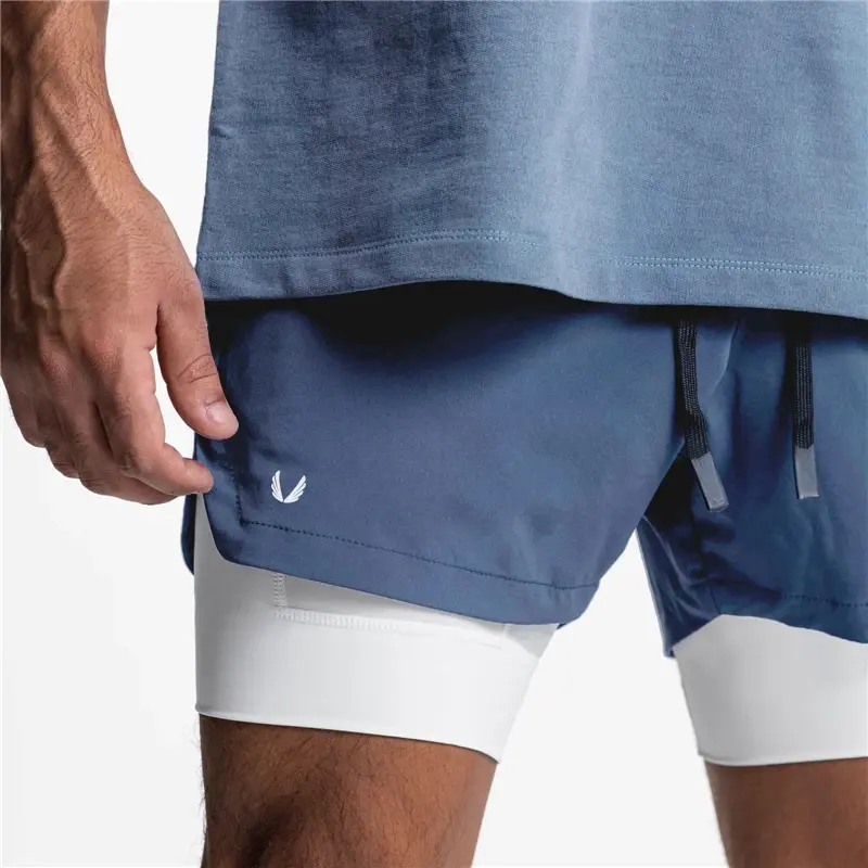 Summer New Men Running Shorts Outdoor Sports Training Jogging Gym Fitness 2 In 1 Shorts With Longer Liner Quick Dry Short Pants
