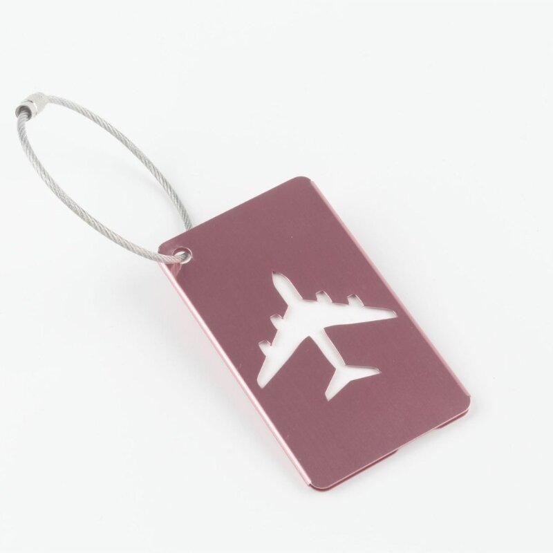 Baggage Backpack Tags Suitcase Identifier Metal Luggage Tags with Name Address Card Metal Loop Suitcase Baggage Label
