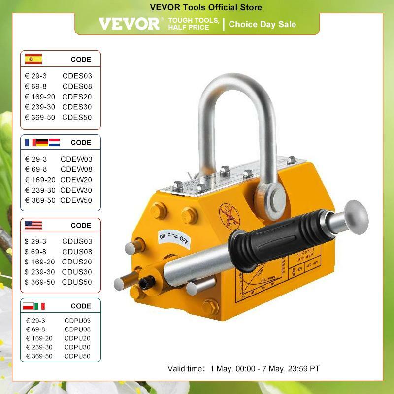 VEVOR 100 кг - 2000 кг стальной постоянный магнитный подъемник неодимовый магнит кран подъемник металлическая присоска строительные инструменты
