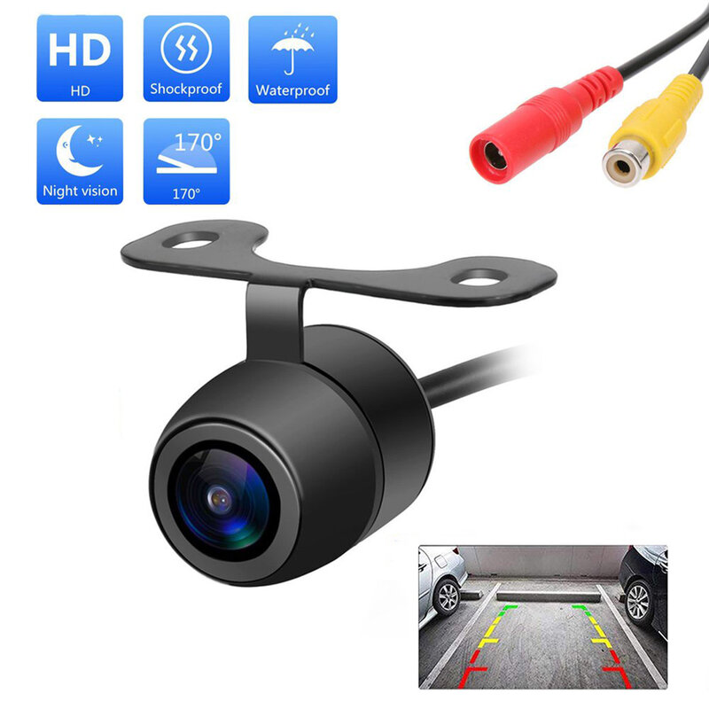 Kamera spion mobil, gambar HD penglihatan malam membalikkan kamera parkir otomatis IP68 tahan air CCD LED Monitor cadangan otomatis 170 derajat
