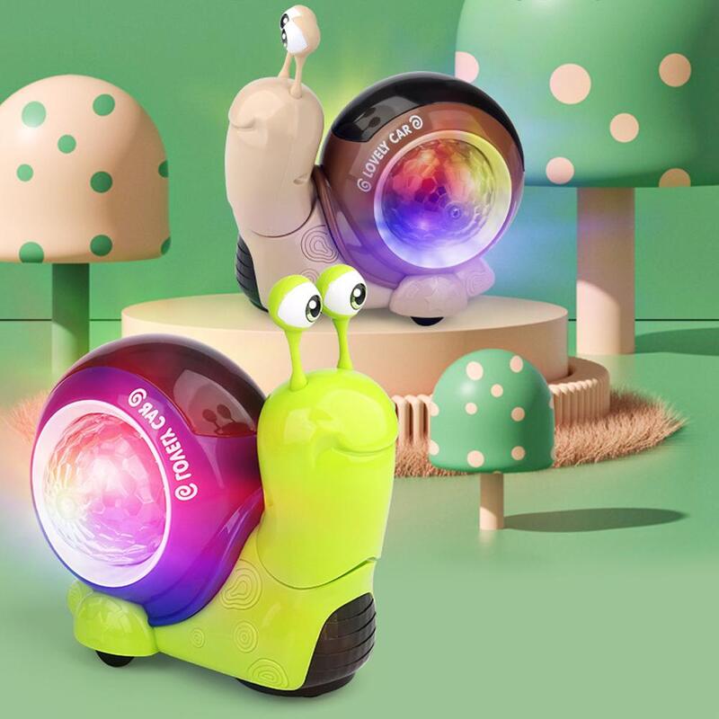 Dziecięcy elektryczny ślimak zabawka samochód muzyka automatycznie omijający światło ślimaka dziecięce świecący prezent dźwiękowe z słodka zabawka zabawkami N6P9
