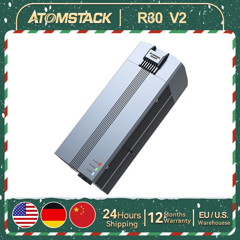赤外線レーザーモジュールAtomstack-R30 V2,プラスチック,ジュエリー,組み立てとの調整が可能,木と金属に適応,1064nm