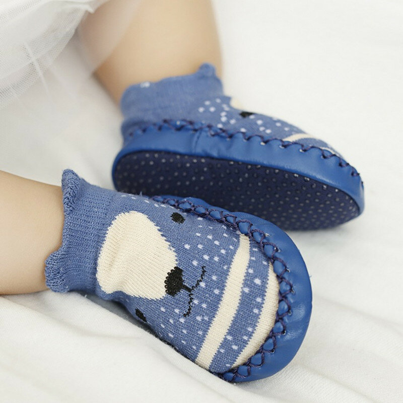 Детские Нескользящие носки на резиновой подошве для новорожденных Осень-зима