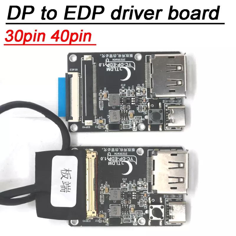30P 40P DP ke papan Driver EDP layar tampilan LCD LED papan adaptor sinyal EDP kabel 2k 4k 60HZ 30pin 40pin 2lan 4lan
